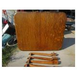 Vintage Wood Kitchen Table on Wheels