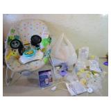 Baby Seat, Diapers, Mickey Toy, Breast Milk