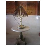 Marble End Table, Touch Lamp