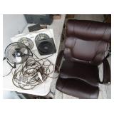 Leather Office Chair, Fans, Extension Cord