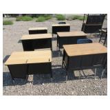 6) Student Desks Adjustable Height, 2) Chairs