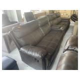 Long Brown Leather Couch