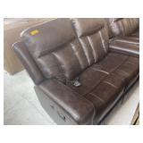 Brown Leather Reclining Loveseat