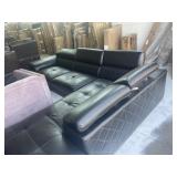 Black/Brown Leather Sectional Couch