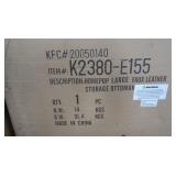 Faux Leather Storage Ottoman