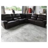 Brown Leather Sectional