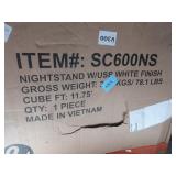 USB Nightstand with White Finish