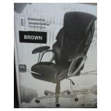 Brown Leather Rolling Office Chair