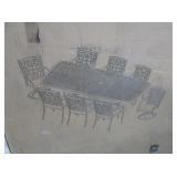 9) Piece Patio Dining Set, As Is, May Have Unseen