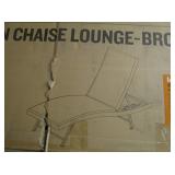 Padded Woven Patio Chaise Lounger