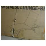 Padded Woven Patio Chaise Lounger