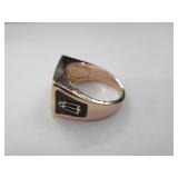 Mens Mason Ring With Cubic Zirconia Setting