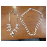 Rhinestone Necklace, Genuine Crystal Vintage