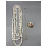Fresh Water Pearl Necklace With 14kt Beads, Cult