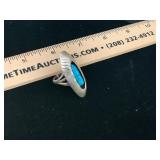 Sterling Native American Turquoise Keyhole Ring