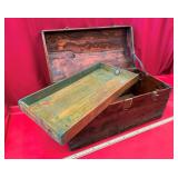 Vintage Wood Chest with Tray