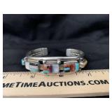 Sterling Native American Multi Stone Bracelet