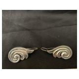 Sterling Mexico TAXCO TM-80 Swirl Earrings