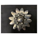 Sterling Mexico TAXCO TC-142 Flower Pendant Brooch