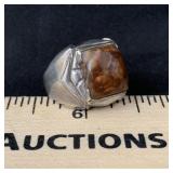 Sterling Mexican Fire Agate Ring