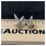 14k Diamond Playboy Bunny Earrings