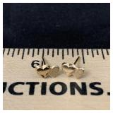 10k Heart Earrings