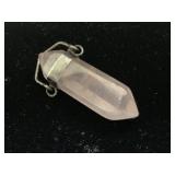 Sterling Rose Quartz Double Point Pendant