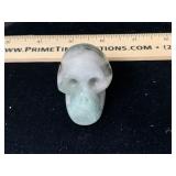 Green Lace Agate Hand Carved Skull
