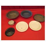 Metal and Enamel Plates, Bowls, Cup, Lid