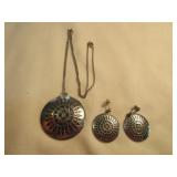 Sterling Silver Pendant and Earring Set