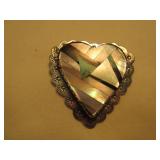 Sterling Silver with Inlaid Stones Collar Button