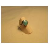 Size 6 Sterling Silver / Australian Blue Opal Ring