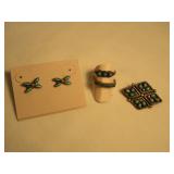 Sterling Silver / Turquoise Brooch, Earrings,