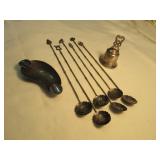 Sterling Silver Stirring Spoons, Bell, Ashtray