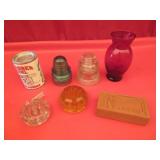 Insulators, Old Nauvoo Brick, Baking Powder Can,