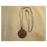 Sterling Silver and 10k Mayan Calendar Pendant