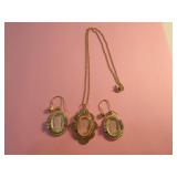 Cameo Necklace And Earring Set
