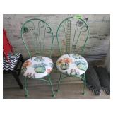 2) Cactus Cushion Metal Chairs