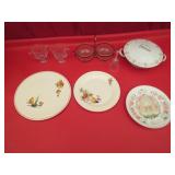 Fine China and Souvenir Plates, Bowl, Cups, Bell