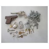 Toy Guns, Locks, Keys, Chains