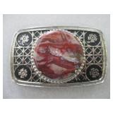 Belt Buckle with Red Stone
