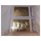 2) 23k Gold Beatles Cards