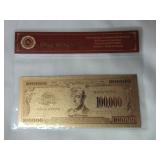 24k Gold Foil Banknote