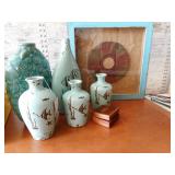 Sea Life Vases, Framed Wall Decor, Box