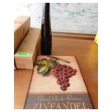 Zinfandel Grape Sign, Black Vase