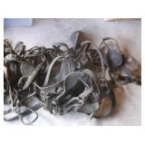 Draft Horse Bridles, Tack in Garbage Can