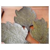3) Sets of 3 Metal Leaf Decor Pieces