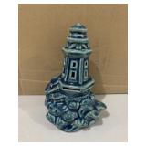 24) Blue Light House Votive Candle Holders