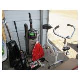 Exercise Bike, Fireplace Kit, Hoover Vacuum and