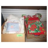 Christmas Lines, Embroidered Linens, 2) Small